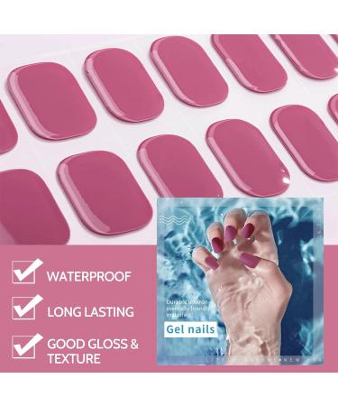 Beautfave Semi Cured Gel Nail Strips White 16Pcs - Waterproof Nail Wraps with Nail File - Pink Gel Nail Art Stickers - Buy Online on SooperMarket.com