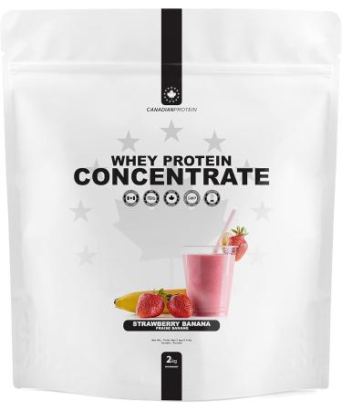 Canadian Protein Whey Concentrate 24g of Protein | 6 kg of Strawberry Banana Flavored Low Carb Keto Friendly Workout Recovery Drink | Protein Powder Rich in BCAA Amino Acids - Buy Online on SooperMarket.com