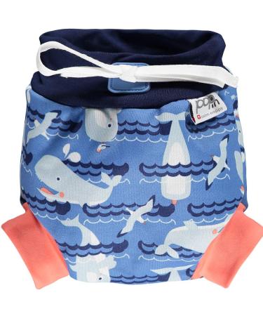 Close Pop-in Newborns 0 to 3 Months Old Reusable Swim Nappy Seal to Skin Binding Soft laminate Fast Wicking Fleece Layer and Hidden Waterproof Membrane Whale Small S (Pack of 1) Whale