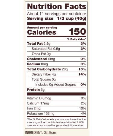 Bob's Red Mill Gluten Free Oat Bran - 16oz Resealable Pack (1 Count) - Buy Online on SooperMarket.com