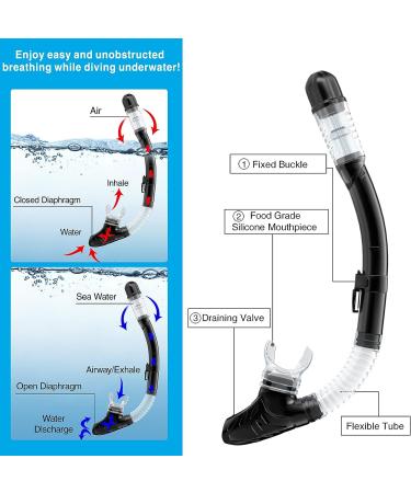 Tongtai Mask Fin Snorkel Set - Panoramic View Diving Gear for Adults & Kids - with Travel Bags - Professional Snorkel for Lap Swimming - Black ML/XL (9-13) - Buy Online on SooperMarket.com