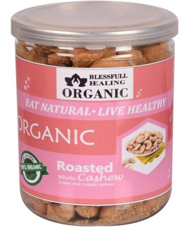 Blessfull Healing Organic Natural Vegan Indian Chat Masala Roasted Whole Cashew Nuts Crunchy Kaju 250 Gram - Buy Online on SooperMarket.com