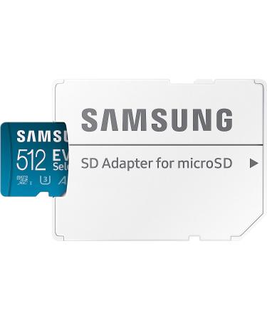 Samsung EVO Select 512GB Micro SD Memory Card + Adapter | 130MB/s | Full HD, 4K UHD, UHS-I, U3, A2, V30 | Expand Storage for Android, Tablets, Nintendo Switch - Buy Online on SooperMarket.com