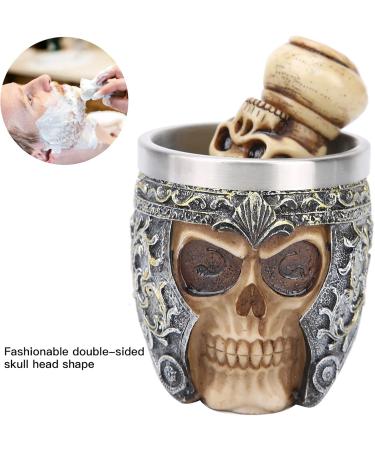 Chrees Men's Beard Shaving Set - Stainless Steel Bowl Skeleton Head Brush & Soap Dish for a Perfect Shave - Buy Online on SooperMarket.com