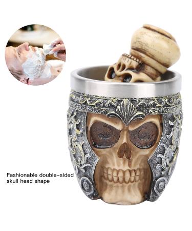 Men's Beard Shaving Set | Stainless Steel Bowl & Skeleton Head Brush | Premium Grooming Essentials for Men - Buy Online on SooperMarket.com