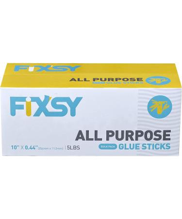 FIXSY Hot Glue Gun Sticks All Purpose  Multi Temp  Full Size 10" Long x .44" Diameter 7/16 11mm  5LB Box Glue Stick  Approx. 90 Sticks- Compatible with Most Glue Guns 10" ALL PURPOSE - Buy Online on SooperMarket.com