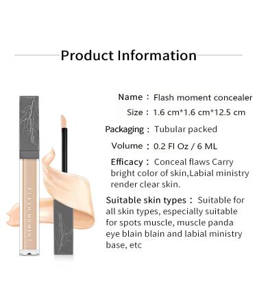 Flash Moment Silky Liquid Concealer - Full Coverage for Dark Circles & Acne - Hydrating Highlighter - 0.2 Fl Oz - Buy Online on SooperMarket.com