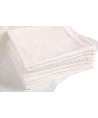 100% Cotton Double Gauze Burp Cloth Prefold Diapers - White 10 Count | 52 x 70cm | Busy Mom - Buy Online on SooperMarket.com