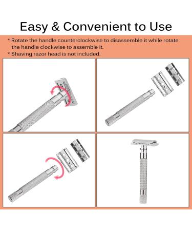 Xiaoxin Stainless Steel Shaving Handle | Double Edge Safety Razor Replacement | Manual Mustache Remover Accessories | Premium Silver Shaver Handle - Buy Online on SooperMarket.com