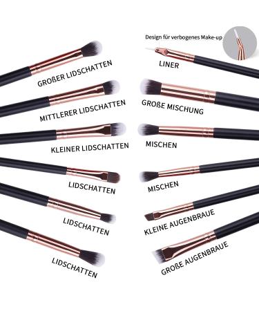 Buy MSQ 12PC Eye Makeup Brush Set - Smoky Eyeshadow & Contour Kit - Soft Hair for Eyeshadow Eyebrow Eyeliner Blending - Perfect Christmas Gift in Rose Gold - Buy Online on SooperMarket.com