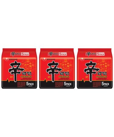CNMART Nong Shim Shin Ramyun Gourmet Spicy Instant Noodle 120g Halal (Pack of 15)