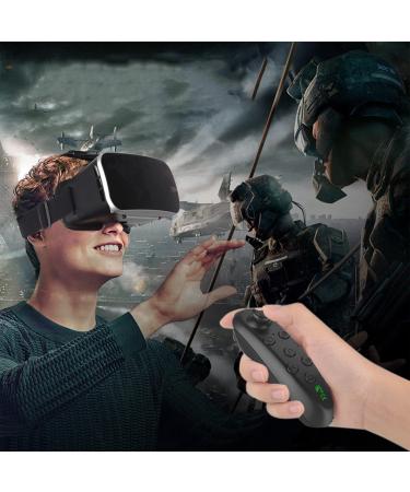 Upgraded VR Smart 3D Glasses - Virtual Reality HD Blue Light Eye Protection VR Glasses with Game Handle - Compatible with Android and iOS Systems Supporting Myopia - Black