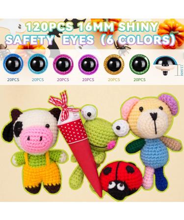 240pcs 16mm Glitter Plastic Safety Eyes for Amigurumi - DIY Christmas Decorations & Crochet Crafting - Buy Online on SooperMarket.com