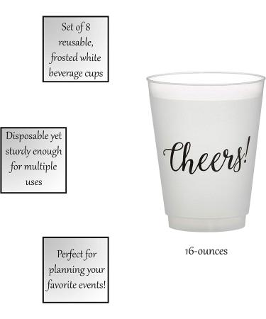 SB Design Studio Sips Drinkware 16oz Frosted Plastic Cups - 8 Count Cheers (D2205) - Buy Online on SooperMarket.com
