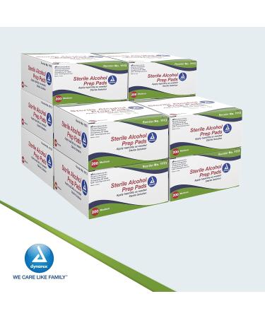 2000 Dynarex Alcohol Prep Pads 70% Isopropyl Alcohol Antiseptic Wipes - Medical-Grade Non-Woven 1-Ply Medium - Case of 10 Boxes - Buy Online on SooperMarket.com