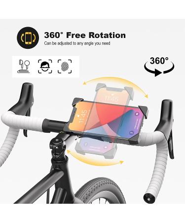 Visnfa Bike Phone Mount - Stable Cradle Clamp with 360 Rotation for iPhone Android GPS - Fits 3.5 to 6.5 inch Devices - Buy Online on SooperMarket.com