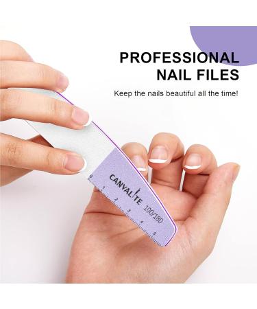 Buy Canvalite 12stk Nail Files for Gel Polish Professional 100/180 Double-Sided Washable & Reusable Nail Buffers | International Shipping Available - Buy Online on SooperMarket.com