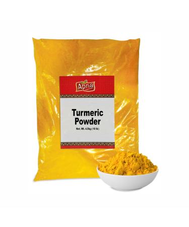 Apna Turmeric Powder 4.5 kg (10 lb) Organic Ground Curcumin Powder (Haldi) Turmeric Root Powder Spice Quality Natural Herbs & Spices for Cooking 100% Natural Non-GMO Vegan & Gluten Free