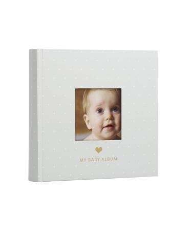 Pearhead Baby Photo Album, Baby Book Keepsake for New and Expecting Parents, Gender-Neutral Baby Accessory, Gray and White Polka Dot Gray Polka Dot