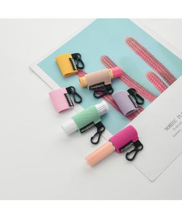 Homakover 12 Pack Compact Clip-On Chapstick Holder Keychain - Multicolor Lip Balm Sleeves with Tight-Knit Elastic Clip - Fits Most Standard Lip Balm - 12 Colors - Buy Online on SooperMarket.com