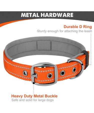 Joytale Softly Padded Neoprene Dog Collar for Small Dogs - Reflective Nylon Orange S (1 Pack) | Best International Shipping - Buy Online on SooperMarket.com