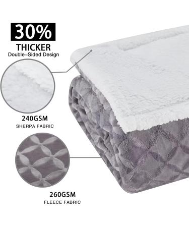 Inhand Sherpa Throw Blanket Twin Size 65x90 Grey - Cozy & Reversible Fleece Blanket for Couch Sofa Bed - Soft & Plush Lap Blanket - Buy Online on SooperMarket.com