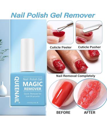 2 * 15ml Gel Nail Polish Remover Gel Remover for Nails Peel Off In 3-5 Minutes Quickly & Easily Removes Gel Nail Polish Gel Polish Remover with Cuticle Pusher Nail Files Blue - Buy Online on SooperMarket.com