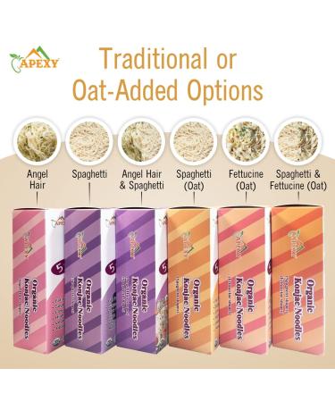 Apexy Organic Shirataki Konjac Noodle Angel Hair Pasta 53.6oz - 8 Pouches | Low Calorie, Low-Carb, Gluten-Free, Vegan, Keto & Paleo-Friendly - Buy Online on SooperMarket.com