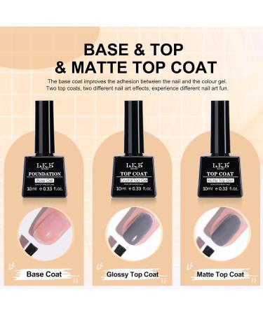 Gel Nail Kit Set with 6 Colors, 54W UV Lamp, Glossy & Matte Top/ Base Coat - Pink, Gray, White Gel Polish Starter Kit for DIY Nail Art at Home - Buy Online on SooperMarket.com
