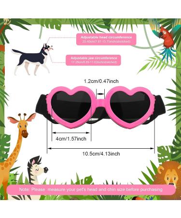 2 Pcs Small Dog Sunglasses UV Protection Heart Goggles for Dogs - Pink/White - Buy Online on SooperMarket.com