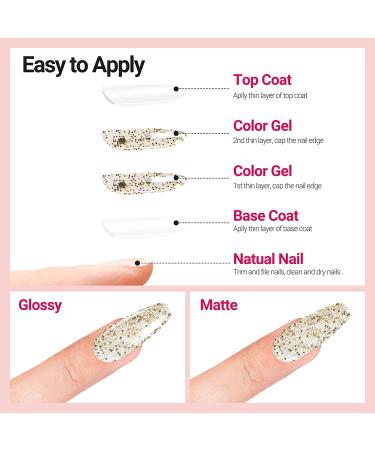 Gold & Silver Glitter Gel Nail Polish Set - UV Soak Off, Salon Quality DIY Manicure Kit - Buy Online on SooperMarket.com