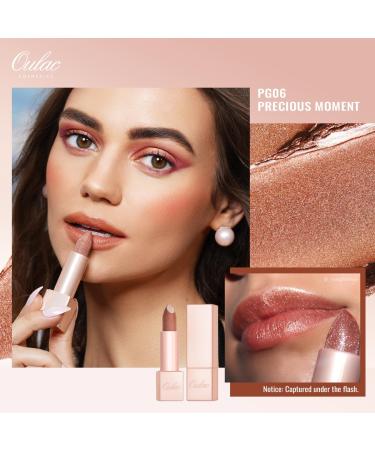 Oulac Moisture Shine Lipstick Bronze - Vegan Shimmering Lip Care for Hydrated Lips (PG06 Precious Moment) - Buy Online on SooperMarket.com