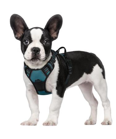 Rabbitgoo dog harness medium -sized dogs anti train crockery dog with control no pull dog harness large dogs breathable reflex stripes breast harness dog safe guide dark green s s (1 Pack) dark green