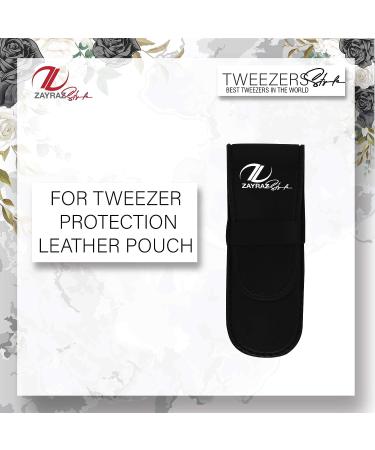 Zayraz Precision Tweezer Set for Ingrown Hair and Splinters - Stainless Steel Slant and Pointed Tweezers for Eyebrow Plucking - Black - Buy Online on SooperMarket.com