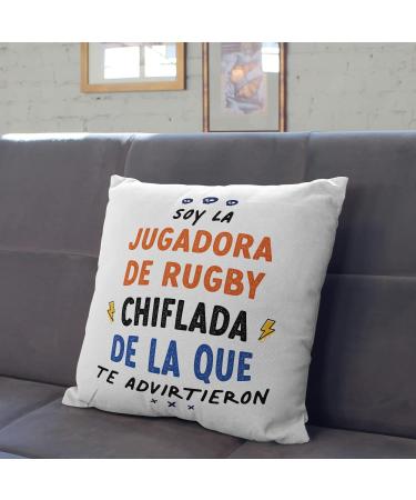 MUGFFINS RUGBY PLAYER woman Cushion Padding included - in Spanish - Todos te advirtieron - Funny gift - Pillow: cover and filling 15.7x15.7 inches Jugadora De Rugby - Buy Online on SooperMarket.com
