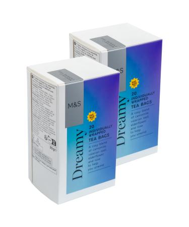 M&S Dreamy Camomile Silver Lime Elderflower & Valerian Root Herbal Teabags Vegan 40 Bags (2 x 20pk)