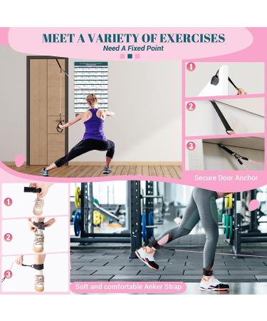 Multifunctional Pilates Bar Kit with Resistance Bands | Portable Home Gym Set for Women | Full Body Workouts | Heavy-Duty Metal Adjustment Buckle | Pink - Buy Online on SooperMarket.com