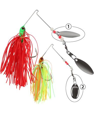 6 Pcs Bass Spinner Baits for Bass, Trout & Salmon Fishing - Hard Metal Spinnerbaits by Free Fisher - Buy Online on SooperMarket.com