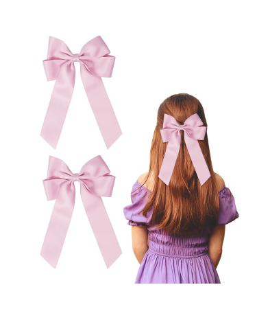 2 Pack Bow Hair Clips Pink Hair Bows for Women Girls Large Bow Clips Hair Barrette Hair Accessories Cherry Pink