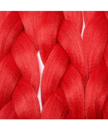 Tess Braids Extensions 60 cm - 3 Pack Jumbo Kanecalon Hair Extensions for Box Braids - Hot Red 100g Bundle - Buy Online on SooperMarket.com