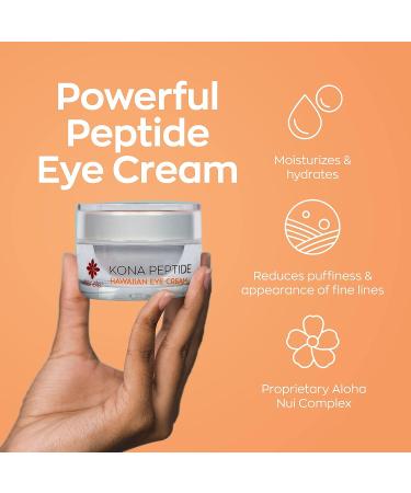 Hanalei Kona Peptide Eye Cream - Minimize Wrinkles & Puffiness | Hawaiian Botanicals, Caffeine, Peptides | Made in USA, Cruelty-Free & Vegan (0.5 oz) - Buy Online on SooperMarket.com