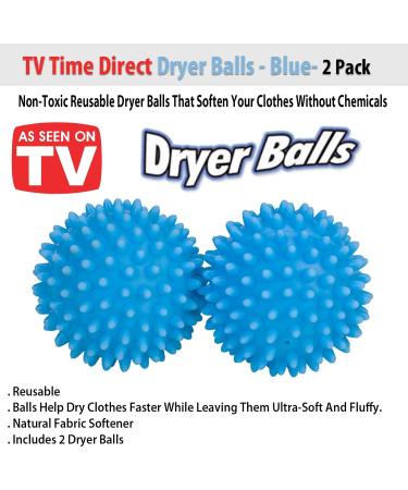 TV Time Direct Reusable Laundry Dryer Balls - Fabric Softener Blue - 2 Pack | Eco-Friendly Clothes Dryer Solution - Buy Online on SooperMarket.com