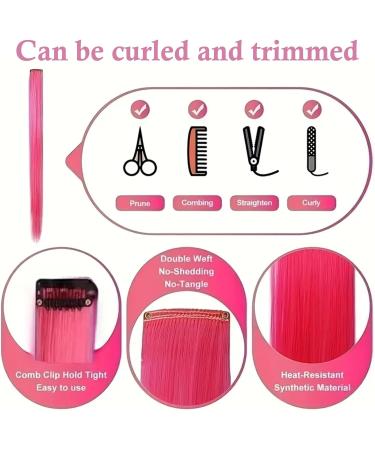 12 PCS Purple Hair Extensions Clip in 22Inch Purple Hair Extensions Colorful Straight Extensions Hair Highlights Accessories for Kid Girls Women Party Hair Decor 12pcs-Purple - Buy Online on SooperMarket.com