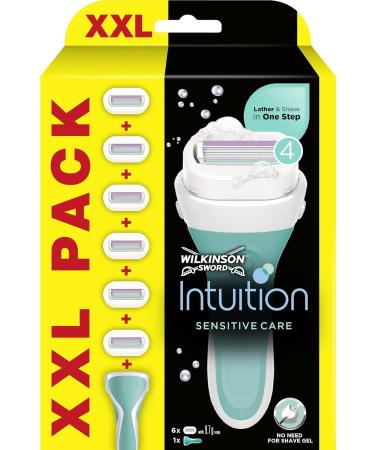 WILKINSON SWORD Intuition Sensitive Care Blades for Women - Razor Handle + 6 Refills | No Shave Gel Needed - Buy Online on SooperMarket.com