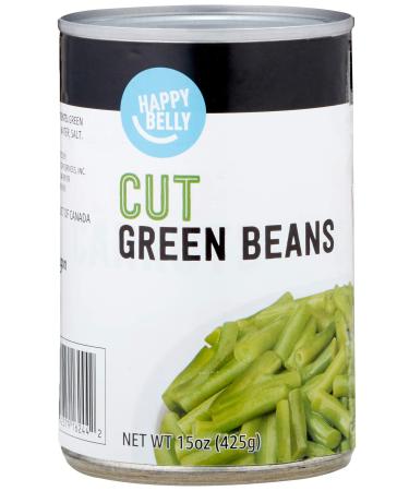 Amazon Brand - Happy Belly Cut Green Beans, 15 Ounce