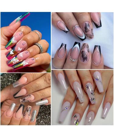 Buy BSBTBZ Butterfly 3D Self-Adhesive Nail Art Stickers | Shiny Glitter Decals for Women & Girls | Waterproof Glossy Finish | Perfect for Home & Salon Use - International Shipping Available - Buy Online on SooperMarket.com