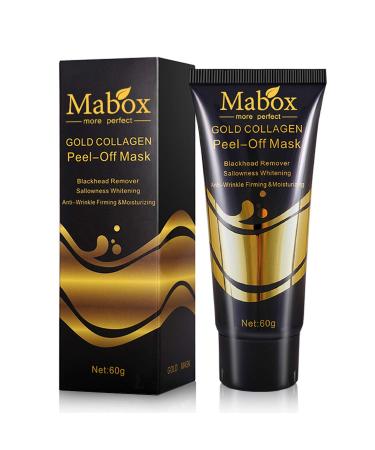 24K Gold Facial Mask with Anti Aging and Wrinkle Formula Collagen Peel-Off Mask Brightens & Firms skin while helping remove and prevent blackheads and discoloration
