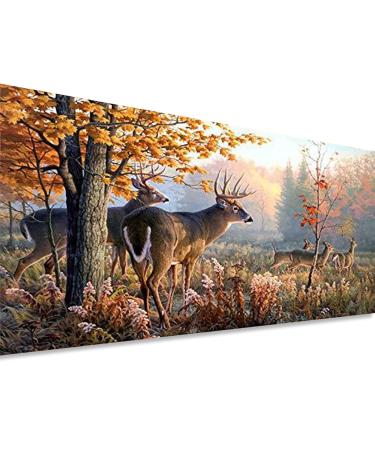 Instarry 5D Diamond Painting Kits for Adults Large Size Full Drill Tree and Elk Mosaic Cross Stitch Family Wall Decor Arts and Crafts 47.2x19.7 inch Tree and Elk 120x50cm (47.2x19.7in)