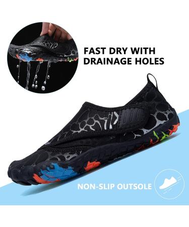 Kids Water Shoes | Lightweight Comfort Sole | Slip-on Aqua Shoes | 5 Toe Socks | Black - Buy Online on SooperMarket.com