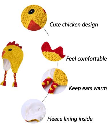LANGZHEN Toddler Kids Winter Hat Earflap Knit Cap for Boys Girls 2-4 Years - Yellow - Buy Online on SooperMarket.com